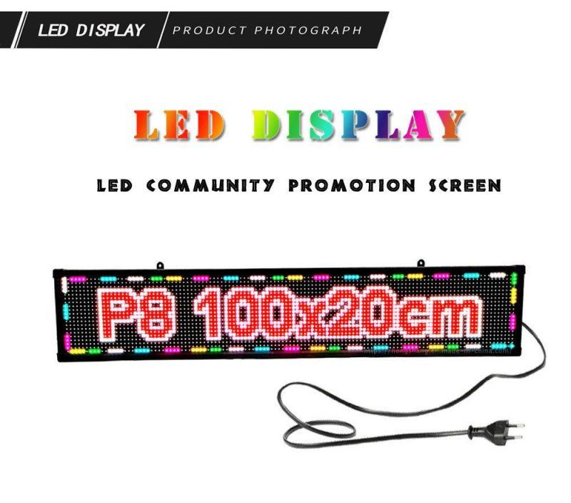 Ultrathin Aluminum Frame Full Color Advertising Text Displays