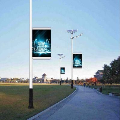 Outdoor Road Street WiFi 4G Double Sided Waterproof Advertising Pole Lamp Post LED Screen Display