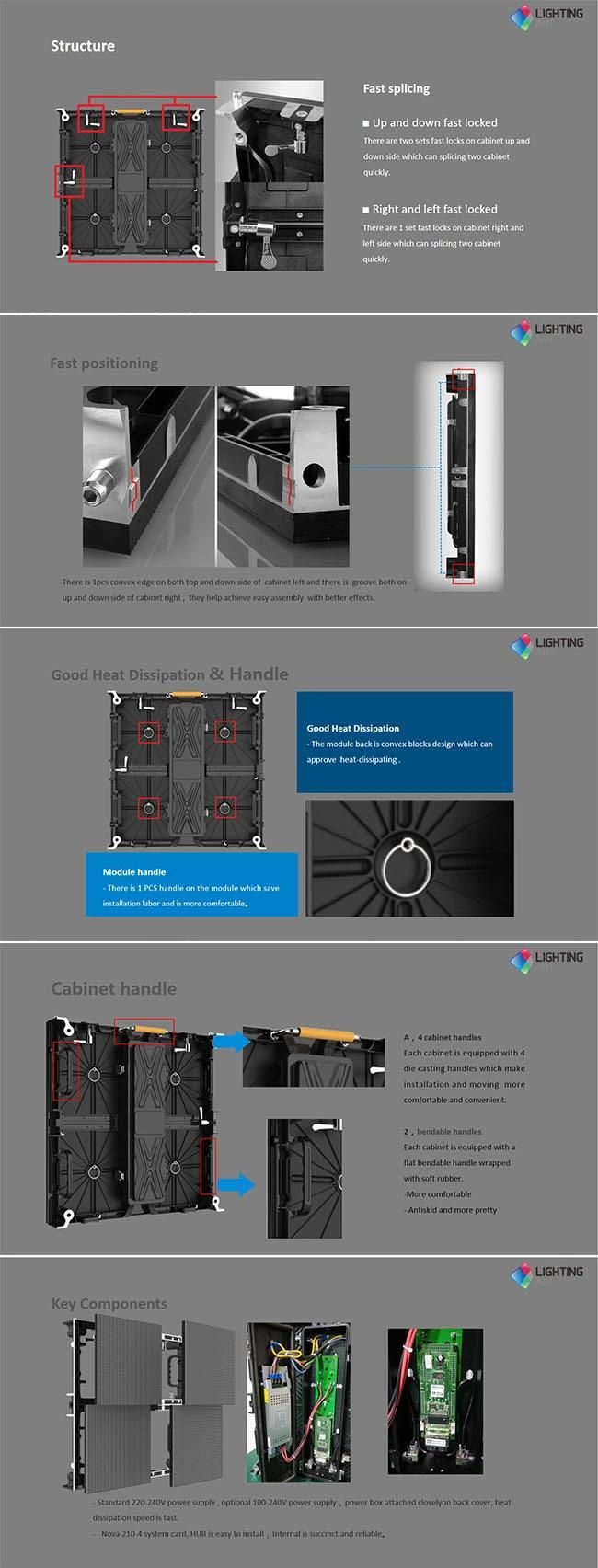 LED Video Wall Rental P3.9 500X500 LED Display with Die Cast Aluminum Cabine / Most Frequently Used Indoor Screen Models