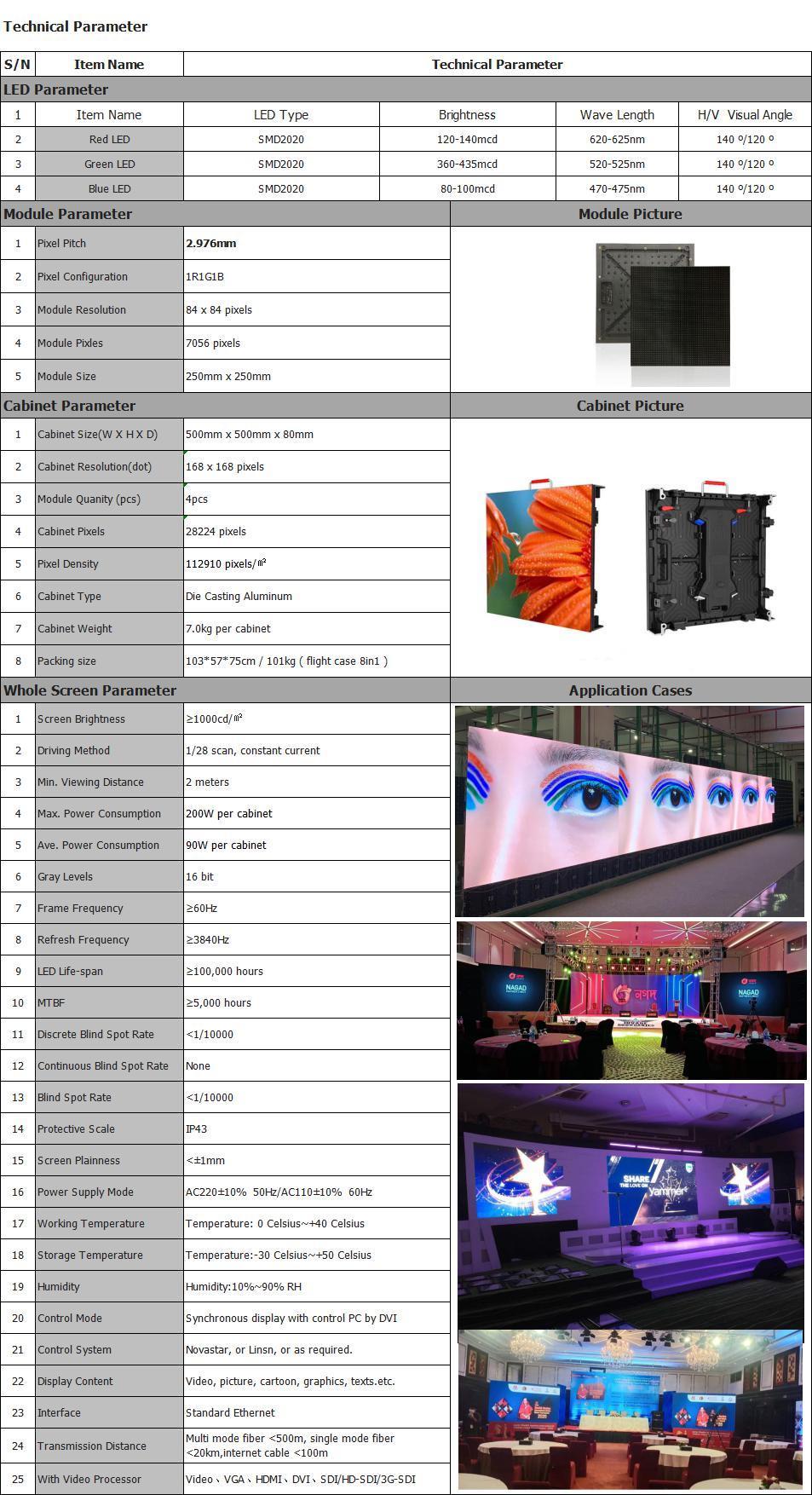 P2.6/P2.9/P3.9 Indoor Outdoor LED Stage Digital Backdrop Advertising Board