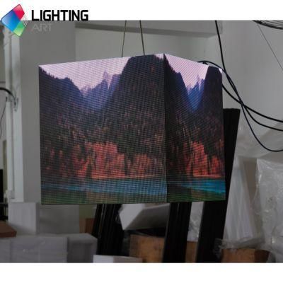Waterproof Outdoor Square Light Box Full Color LED Cube Logo Sign P2.5mm 5 Side LED Display
