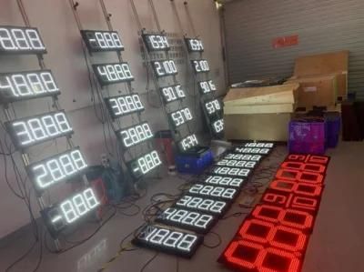 RF Control IP43 White 34inch 88.88 Remote Controlled Gas Price Sign