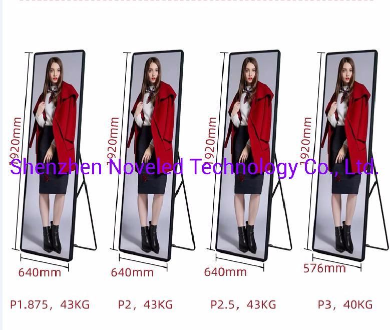 P 2/ P2.5mm /P3advertising Full Color Indoor LED Display Poster with Aluminum Cabinet