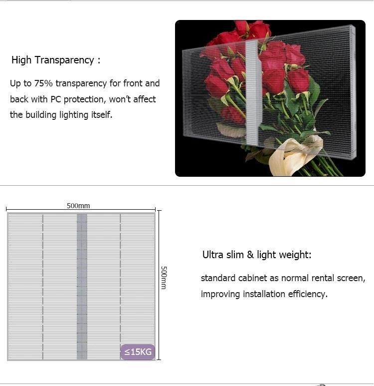 Indoor P3.91-7.82 Transparent LED Display