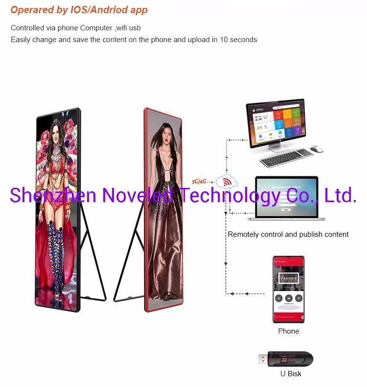 P2.5 Indoor RGB Full Color LED Display Poster WiFi 4G Billboard Sign