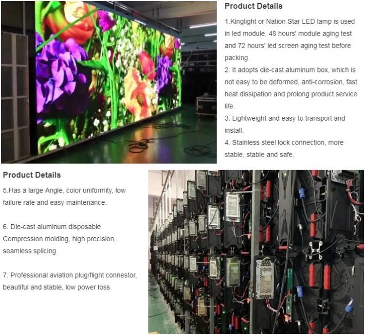 Hot Selling P2.604 P2.976 SMD Stage Video Display Screen LED Display for Rentals and Hires Event