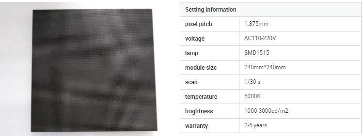 Small Pixel Pitch Full Color P1.25/P1.56/P1.667 Indoor LED Display for Meeting Room