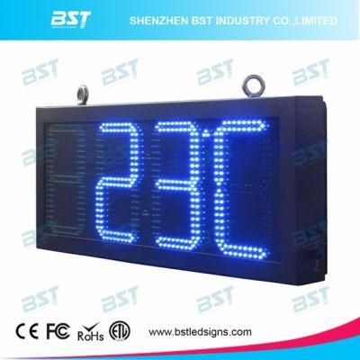 High Brightness Blue Color Time &amp; Temperature LED Sign for Outdoor