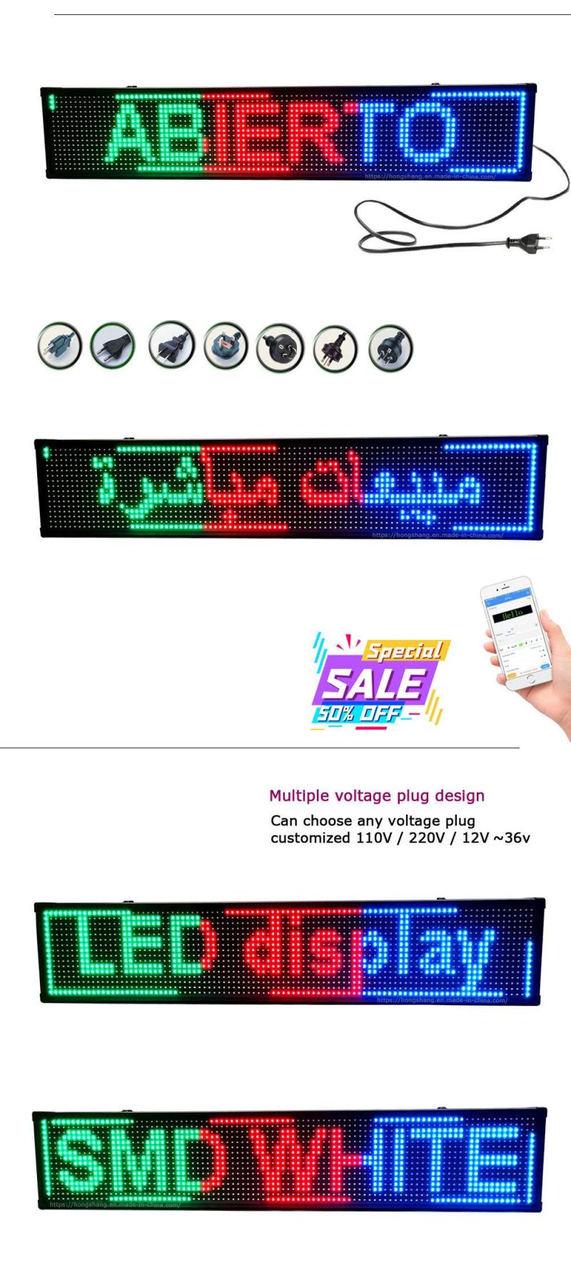 P10 Single Three-Color Window Advertising Text Board LED Display