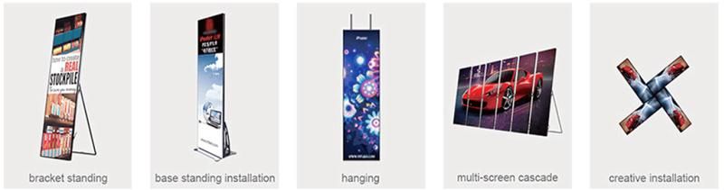 P2.5/P3 Digital Video Display Media Player for Cosmetic Mall Floor Standing Sign Poster LED Screens