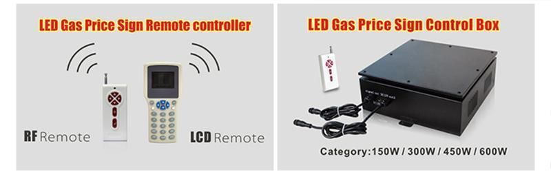 Glare-LED Hight Brightness RF Remote Control Double Sided LED Gas Price Sign