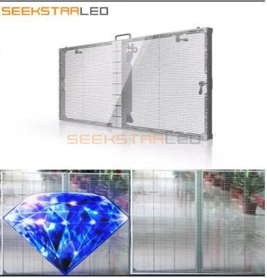 Full Color LED Display Transparent Window Video Display Screen Wall P3.91-7.81