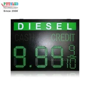 Outdoor LED Digit Green Diesel LED Gas Price Signs Large LED Gas Prices Display for Gas Station