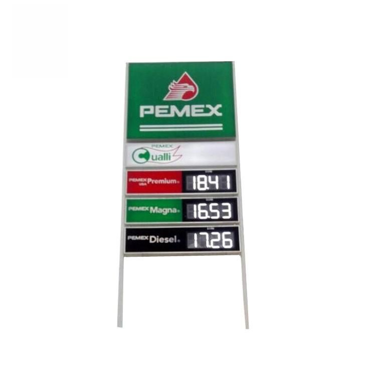 High Brightness 12/16/24 Inch White Digital 8888 LED Gas Station Price Digital Panel LED Gas Sign