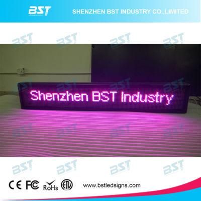 Programmable Semi-Outdoor Pink Color LED Moving Sign (P10mm)