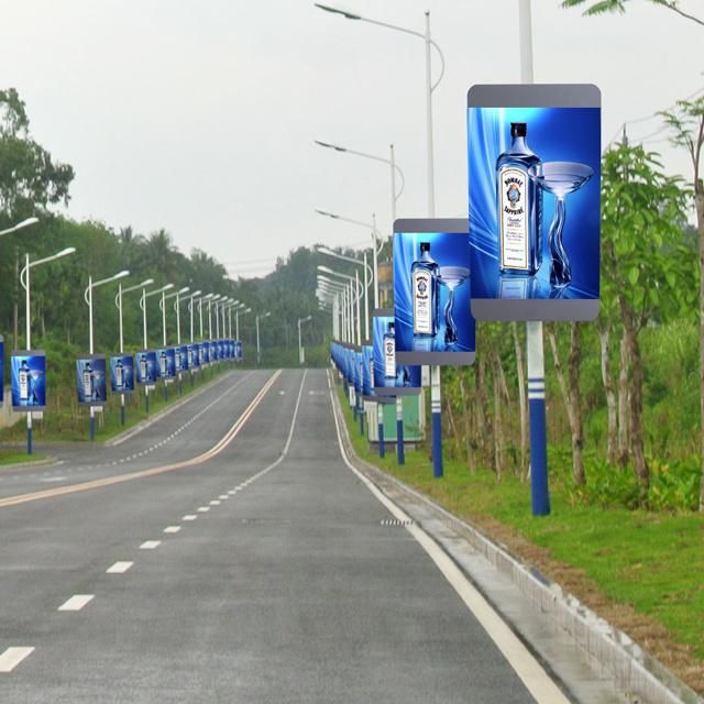 High Brightness Outdoor P3 P4 P5 P6 Street Lighting Pole Advertising LED Display