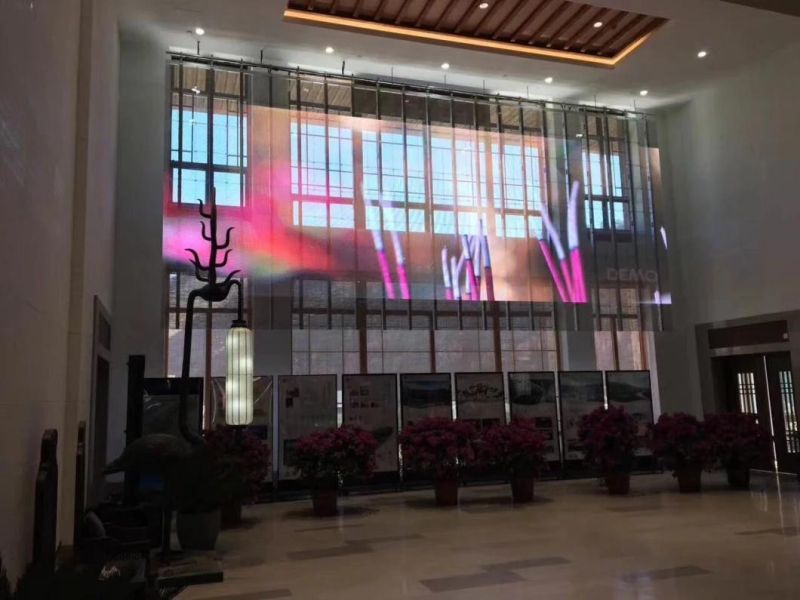 High Brightness Advertising P3.91-7.8 Transparent LED Screen