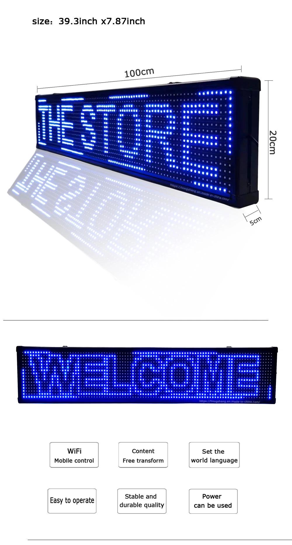 Semi-Outdoor Wall Beautiful Blue Text Play Slogan LED Advertising Display