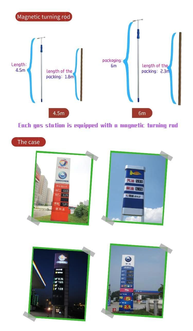 Magnetic Flip7-Segment Code Oil Price Board Used for Gas Station Oil Price Display Waterproof and Power Saving