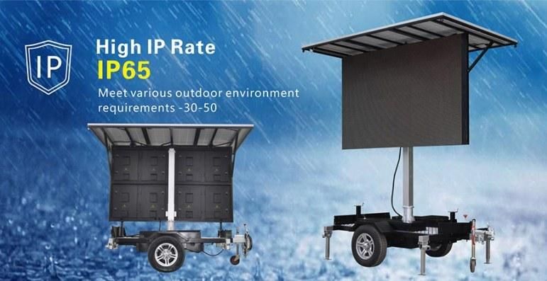 Outdoor Advertising Portable P8 P10 Solar Powered Mobile Trailer LED Display