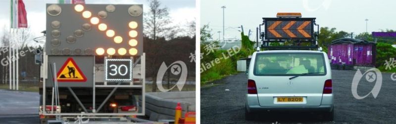 Construction Site on Traffic Road LED Pre-Warning Arrow Board with Stand