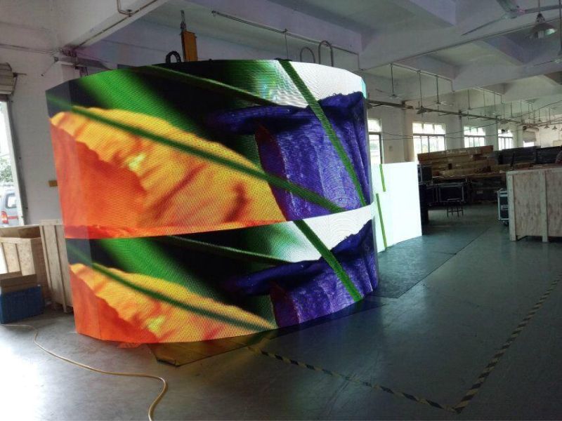 Reusable Durable P2 Circle Curved Sign Indoor Flexible LED Display for Advertisement