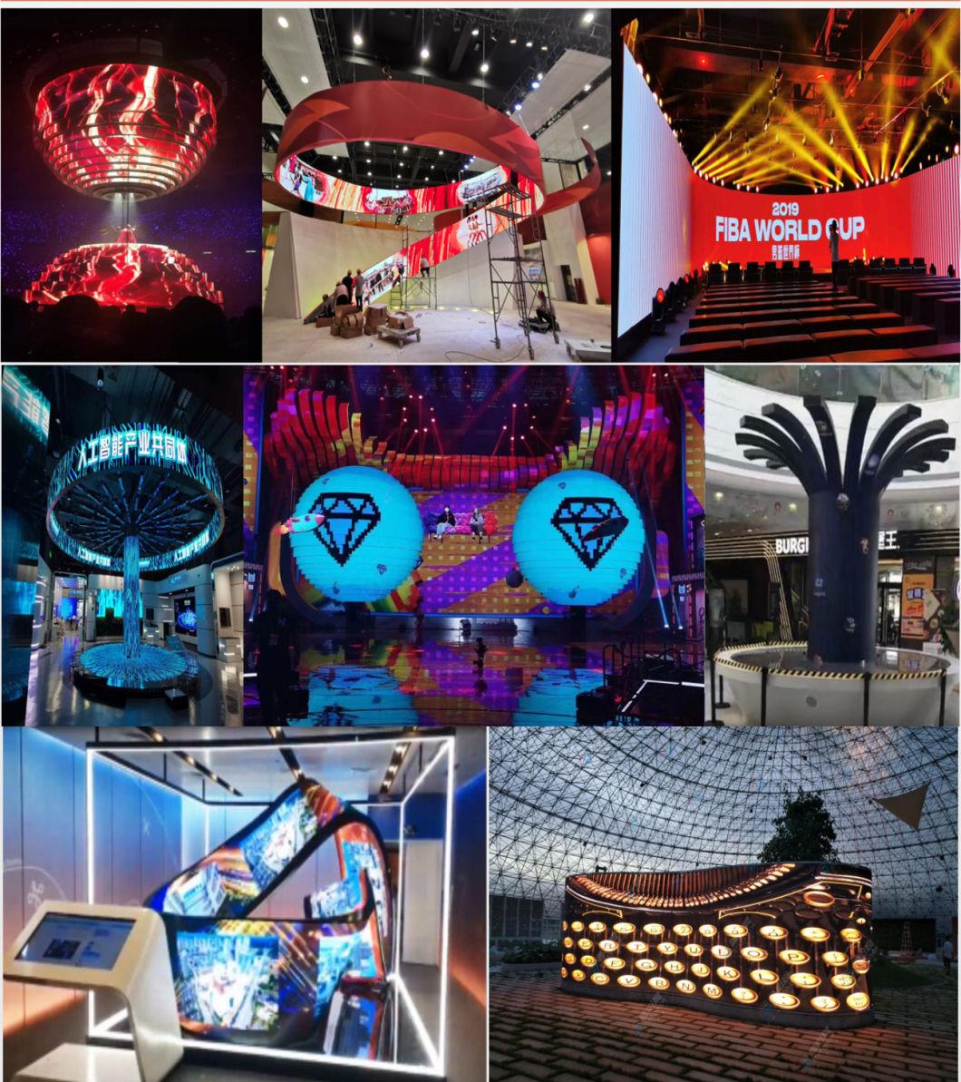 Any Angle of Cylindrical Cubic Screen P4 Flexible LED Video Screen