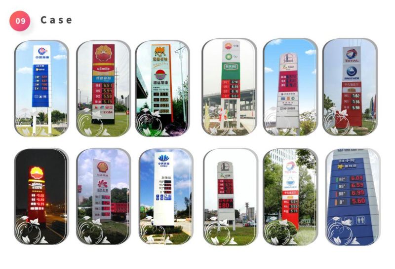 Manufacturer Customized Digit Screen Outdoor Waterproof LED Tag Gas Station LED Price Display