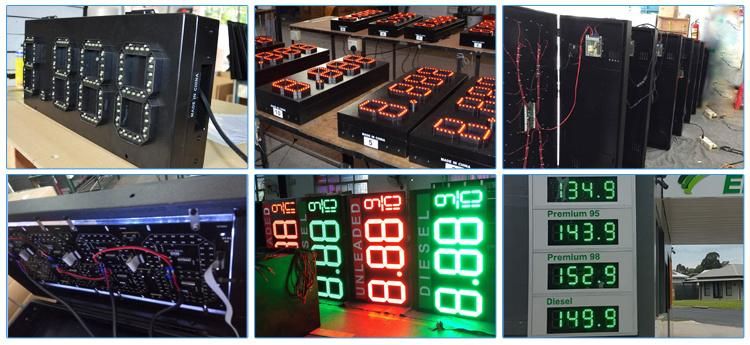 Manufacturer 8/12/16/32 Inch Display LED High Lighting LED Digital Board LED Sign Fuel LED Number Board