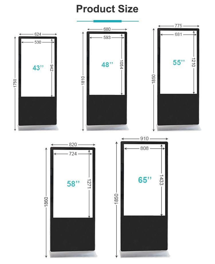 55inch Indoor Digital Signal Kiosk Advertising Display