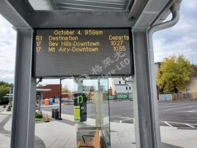 City Outdoor Furniture Smart Bus Station LED Sign Bus Stop Shelter