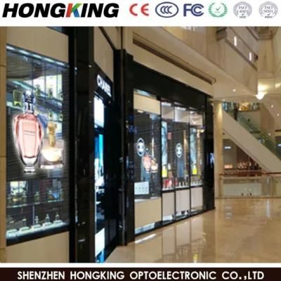 HD Video Advertising Digital LED Display Glass Windows Advertising P5.2 Indoor Transparent LED Screen