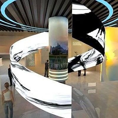Hot Sales Indoor P5 Curved Soft Flexible LED Video Wall Display Screen for Exhibition Shop Store Cylindrical Column Flexible LED Screen