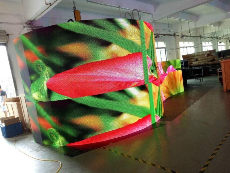 Reusable Durable P2 Circle Curved Sign Indoor Flexible LED Display for Advertisement