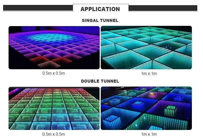 RGB Color Changing DMX Stage 3D Infinity LED Dance Floor