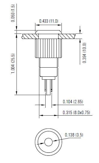 12mm Vandal Resistant Pilot Lamp (P12-P-N-D)