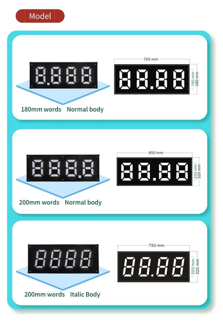 Magnetic Flip7-Segment Code Oil Price Board Used for Gas Station Oil Price Display Waterproof and Power Saving