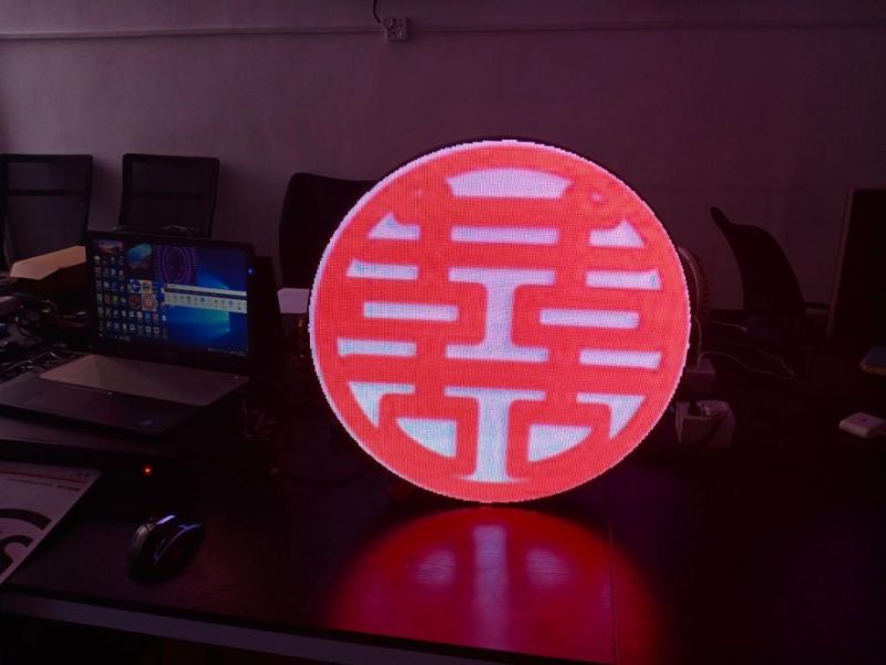 P4 Outdoor Full Color Round Circle Shape Diameter 512mm Double Side LED Display Screens