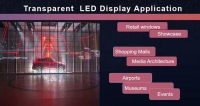 P3.9-7.8 RGB SMD Transparent Outdoor LED Display Window Glass Billboard