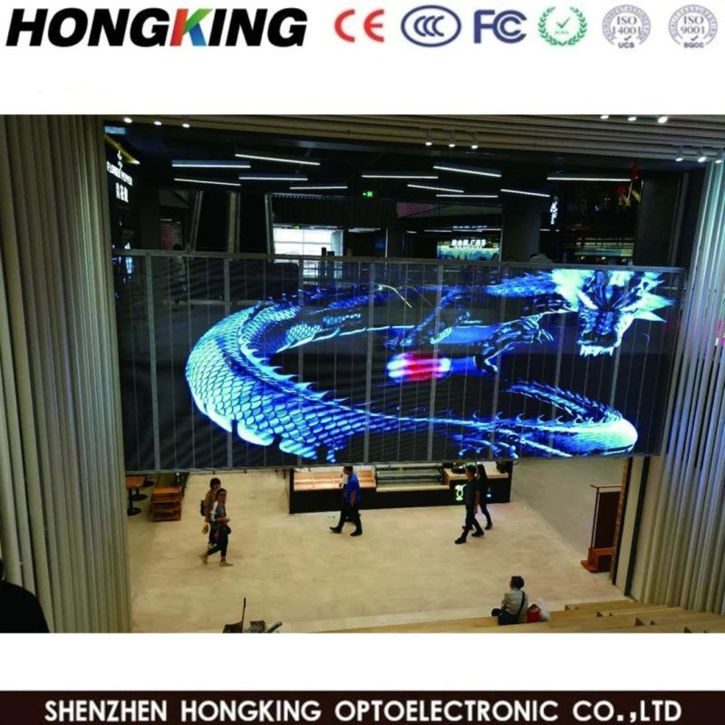 P3.9mm Indoor Transparent Glass Window Advertising LED Screen