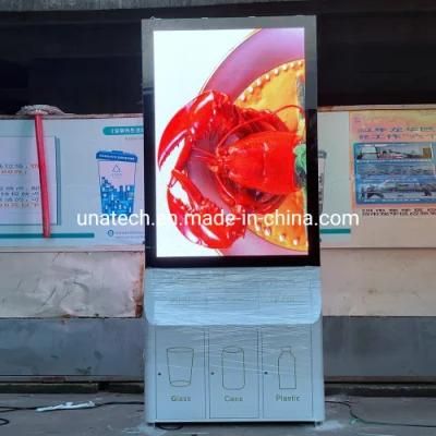 Outdoor/Indoor Dust Bin/Trash Can Video Player Kiosk Advertising LED Digital Screen Display