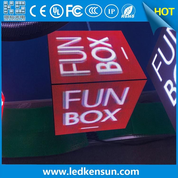 IP67 6000nits Outdoor Indoor 200X200mm Cube 5 Sided WiFi Control Advertising LED Display Screen