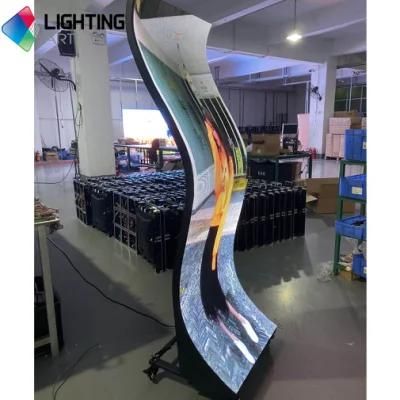 Smart Digital Indoor LED S-Shaped Mirror Display P2.5 LED Poster Screen