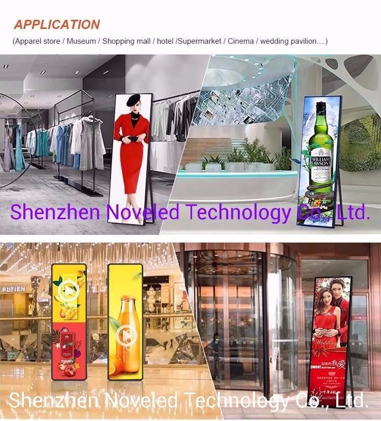 Indoor Portable Free Standing Moveable Promotional Advertising Pixel 2.5mm/3mm LED Digital Poster Screen Display