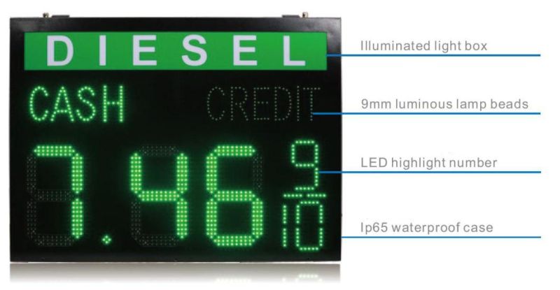 Single Color Digit 8888 Waterproof Gas Price LED Sign