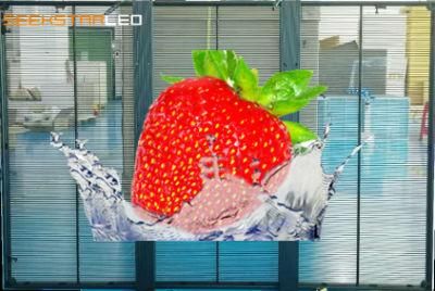 Light Weight Transparent Glass LED Window Display Video Screen for Advertising P3.91-7.81