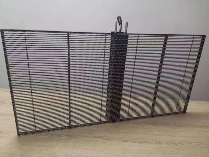 P3.9-7.8 Indoor Outdoor Transparent Curtain LED Display Panel Window Glass LED Display Screen