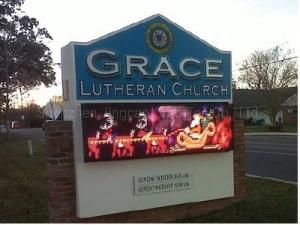 Church Outdoor Video Wall Billboard P5 1600X480mm Flip up Front Service LED Screen