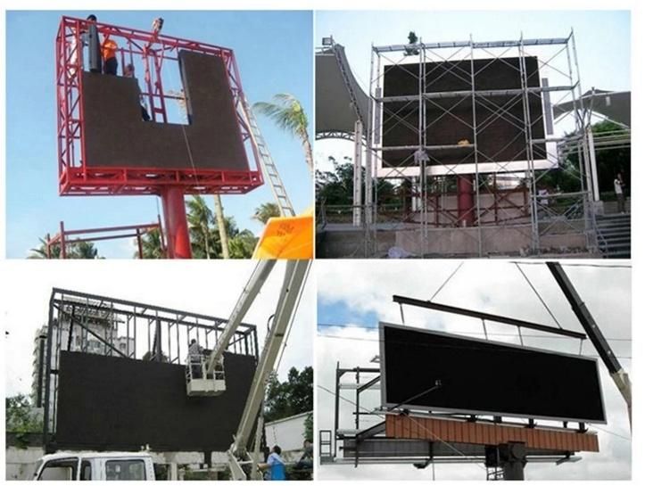 Waterproof Outdoor Ads LED Display, P6 P8 P10 Steel Cabinet LED Panel for Fixed Installation