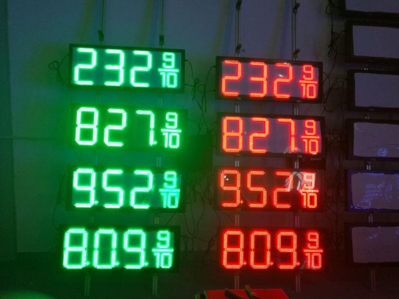 Single Color 12 Inch Digit 8888 Waterproof Gas Price LED Display Sign